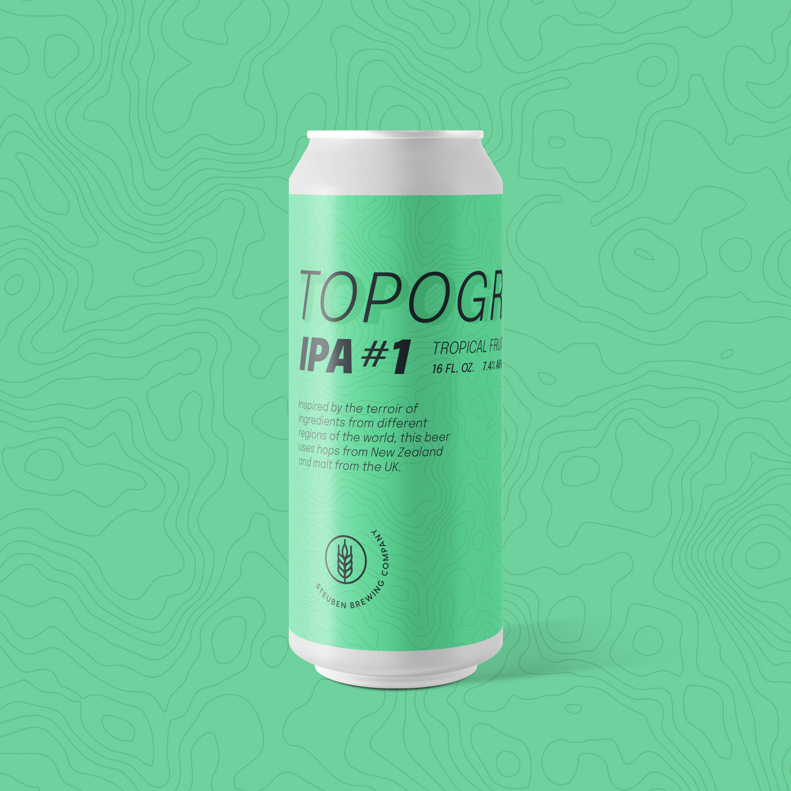 topographic ipa beer label